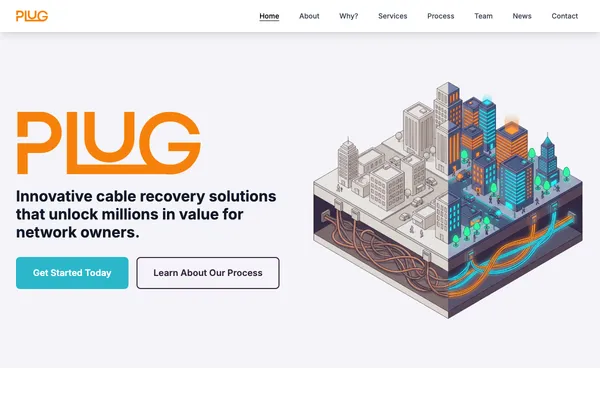 Screenshot of Plug Group website