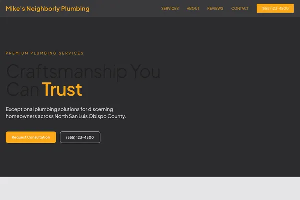 Luxe plumber website design